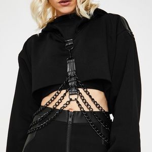 DollsKill Chain Harness Hoodie